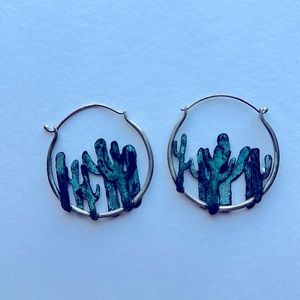 Cactus earrings 🌵sterling and handmade